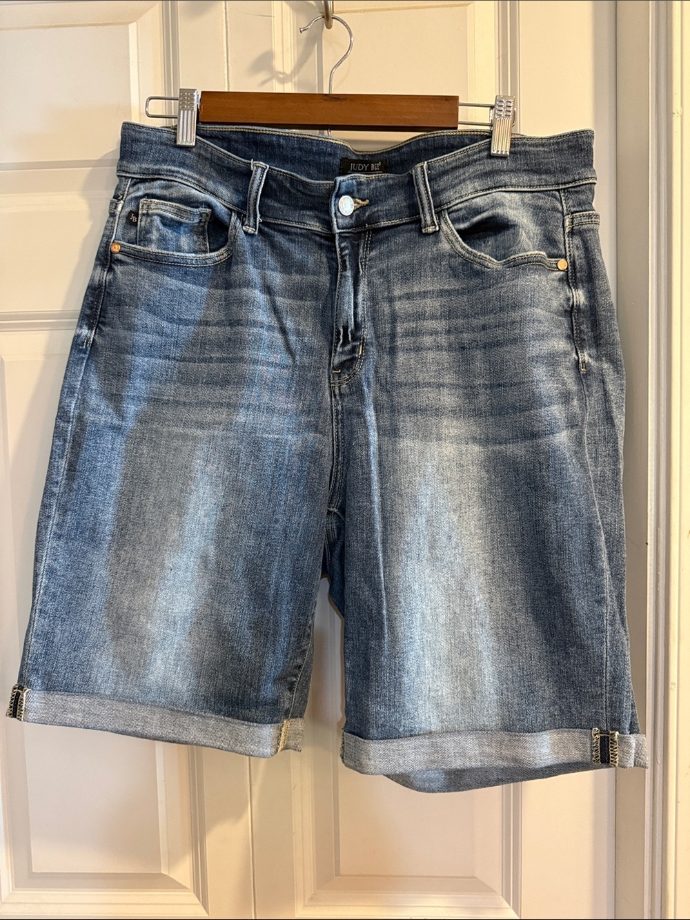 Judy Blue Light Blue Rolled Hem Denim Shorts